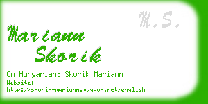 mariann skorik business card